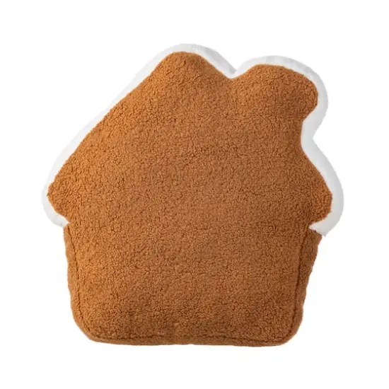Glitzhome&reg; 17"H Christmas Gingerbread House Shaped Pillow {3}