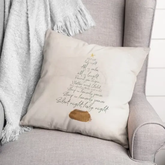 Silent Night Tree 18" x 18" Indoor/Outdoor Pillow {3}