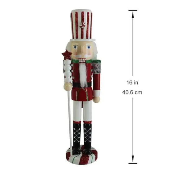 16" Red & White Peppermint Nutcracker by Ashland® {3}