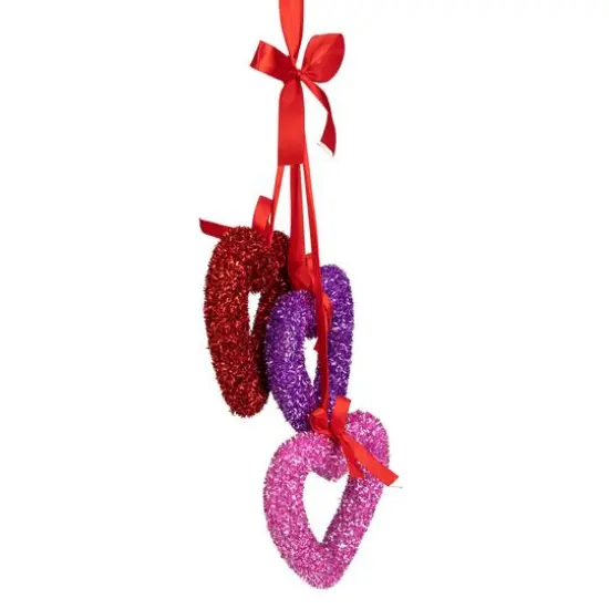 23" Glittery Hearts Trio Valentine's Day Ornament {4}