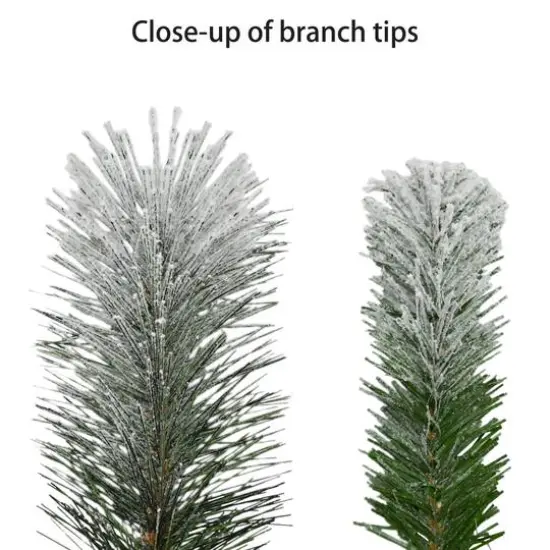 36" x 16" Pre-Lit Flocked Pine Mailbox Swag {6}