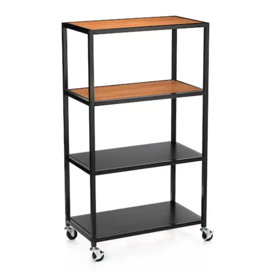 Black Heights 4-Tier Rolling Cart by Simply Tidy&reg; {5}