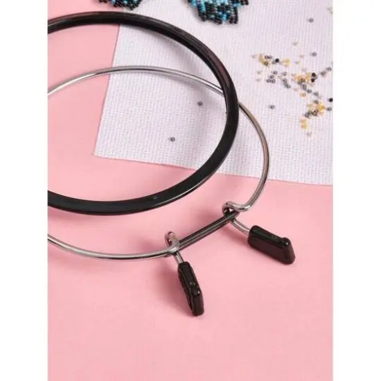 Nurge 8" Spring Metal Embroidery Hoop Deep Black {5}