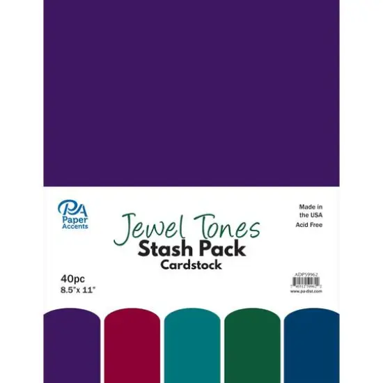 PA Paper™ Accents Jewel Tones Stash Pack 8.5" x 11" Cardstock, 40 sheets {1}
