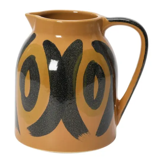 Hello Honey&reg; 6" Brown & Black Decorative Hand Painted Stoneware Pitcher {5}