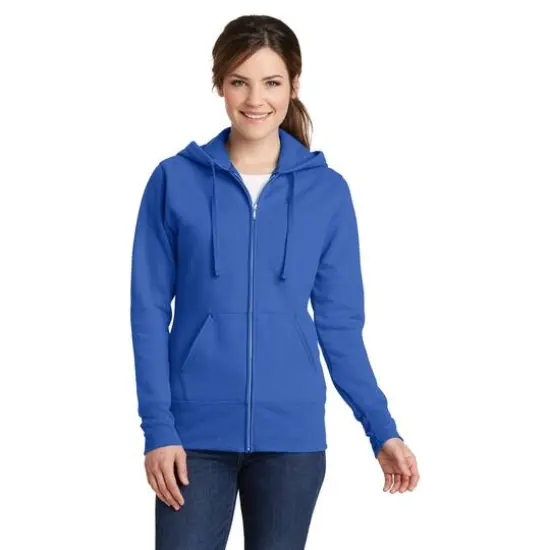 Port & Company&reg; Ladies Core Fleece Full-Zip Hooded Sweatshirt Royal {3}