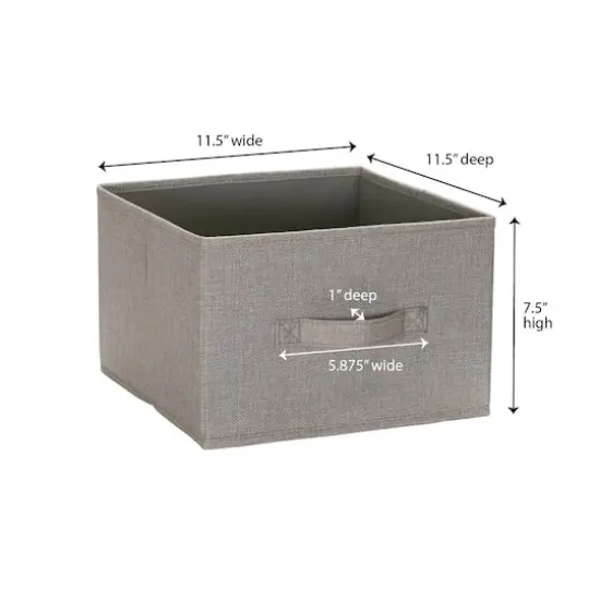 Household Essentials 11.5" Open Storage Box, 2ct. Silver {4}