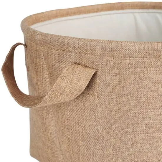 Household Essentials 17" Round Laundry Bin Brown {5}