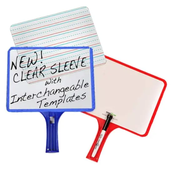 KleenSlate&reg; Handheld Whiteboards with Clear Dry Erase Sleeves & Markers, 24 Sets {4}