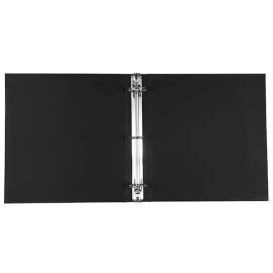 JAM Paper 1.5" Black Premium Linen Textured 3 Ring Binder {3}