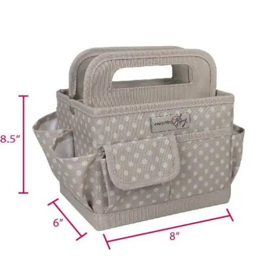 Everything Mary Tan Dots Collapsible Craft Caddy {4}