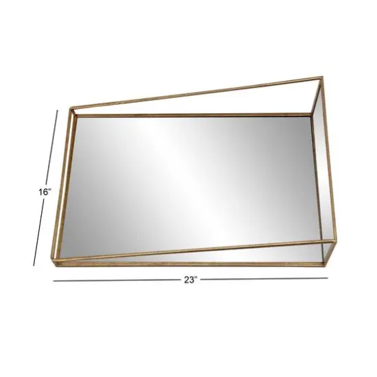 Gold Metal Industrial Wall Mirror, 3ct. {6}