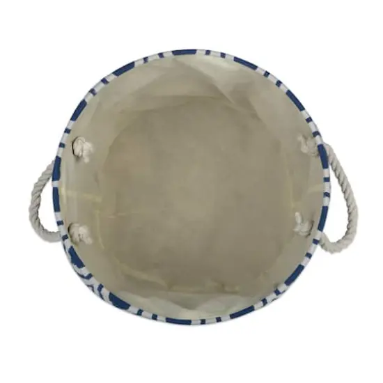 DII&reg; 15" Round Ikat Fabric Bin French Blue {7}