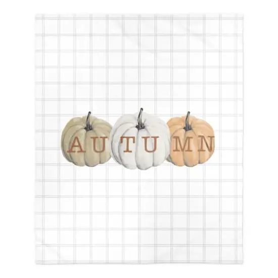 Autumn Pumpkins Sherpa Fleece Blanket {1}