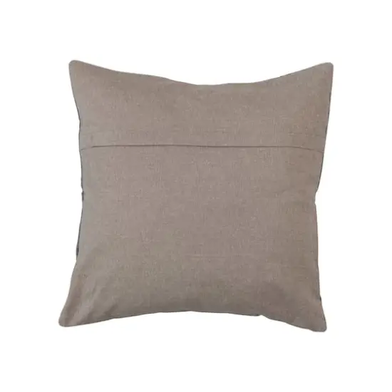 Hello Honey&reg; Gray & Natural White Square Cotton Tufted Velvet Pillow with Snowflake & Chambray Back {4}