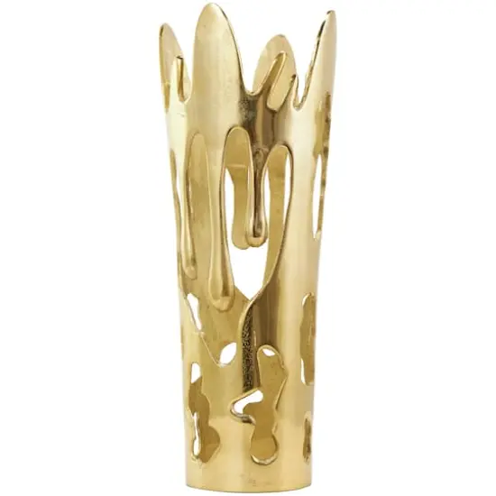 Gold Aluminum Drip Vase with Melting Designed Body Set {3}