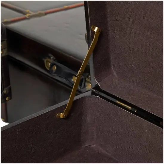 Black Faux Leather Studded Coffee Table Set {10}