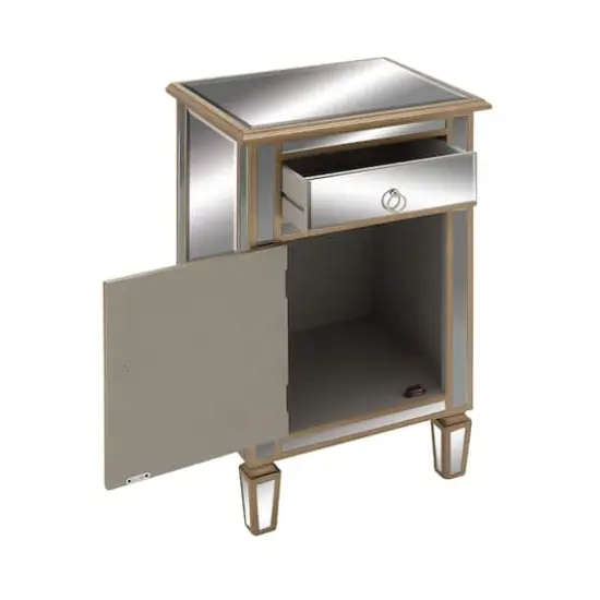 Beige Mirror Glam Cabinet, 30" x 19" x 15" {5}