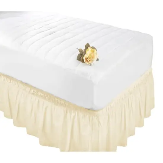 Home Details Beige Wrap Around Bed Ruffle, Twin/Full {1}