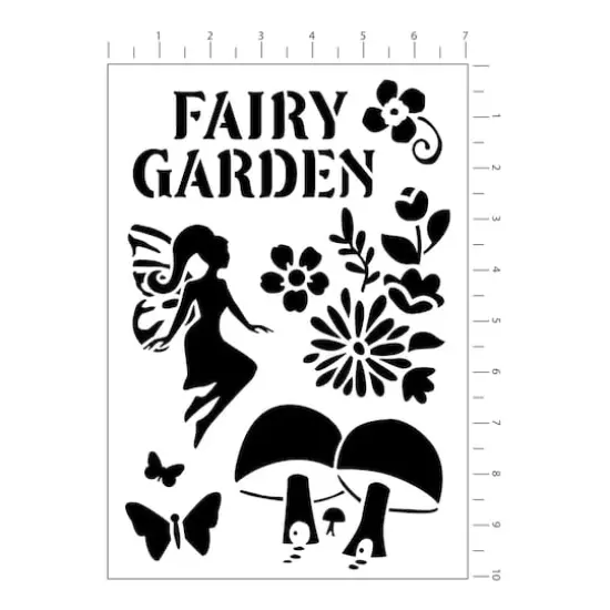 Fairy Garden Plastic Stencils, 7" x 10" by Craft Smart&reg; {4}