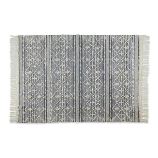 DII&reg; Textured Hand-Loomed Rug, 4ft. x 6ft. Natural and French Blue {2}