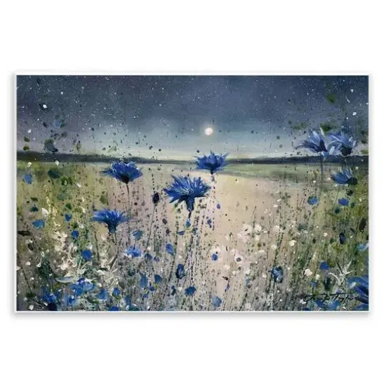 Stupell Industries Moon over Blooming Flowers Wall Plaque Art {1}