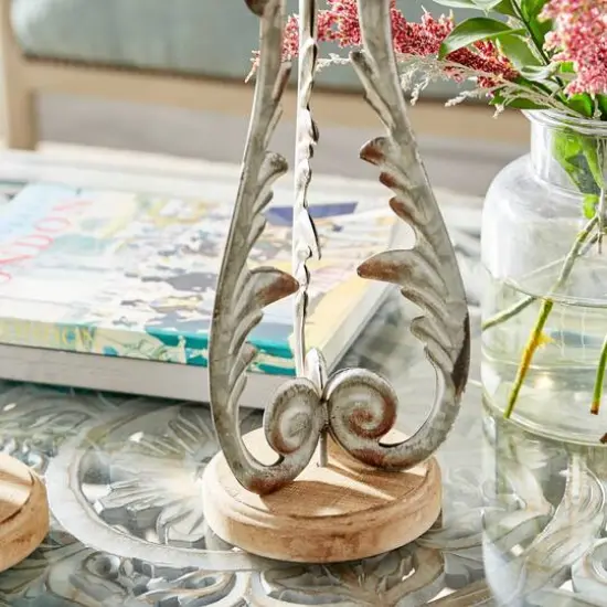 Silver Metal Vintage Candle Holder Set {9}