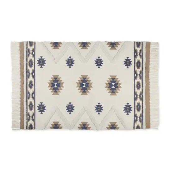 DII&reg; Southwestern Textured Hand-Loomed Shag Rug Stone/Blue {1}