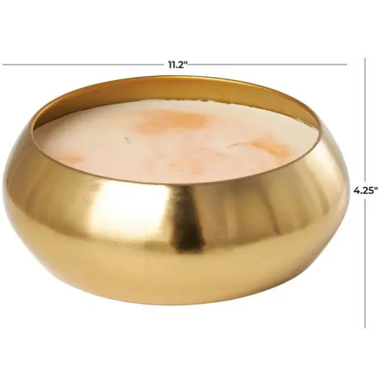 125oz. Jasmine Scented White 5 Wick Candle in Gold Bowl {6}