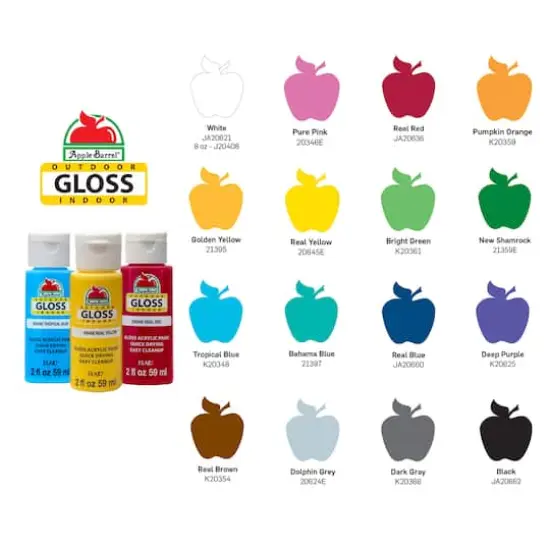 Apple Barrel&reg; Gloss Acrylic Craft Paint 16 Color Set {3}