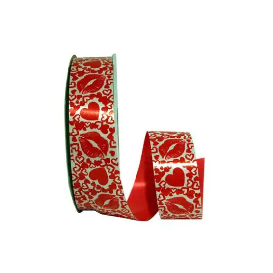 JAM Paper 1.375" x 110yd. Plastic Kiss Ribbon {1}