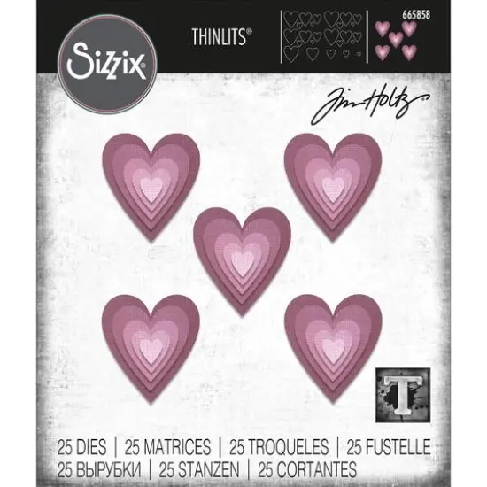 Sizzix&reg; Thinlits&reg; Stacked Tiles Hearts by Tim Holtz Die Set {1}