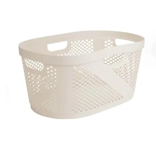 Mind Reader 10.5'' Laundry Hamper Ivory {1}