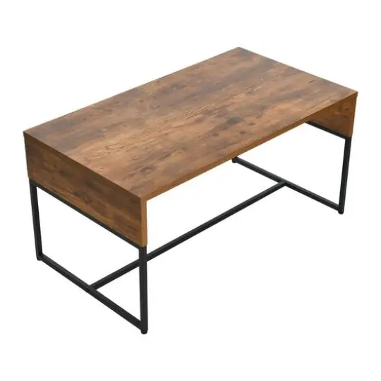 Household Essentials 59" Wrap Coffee Table Rustic Hickory {7}