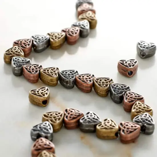 Multicolor Plated Metal Heart Beads, 6mm by Bead Landing&trade; {3}