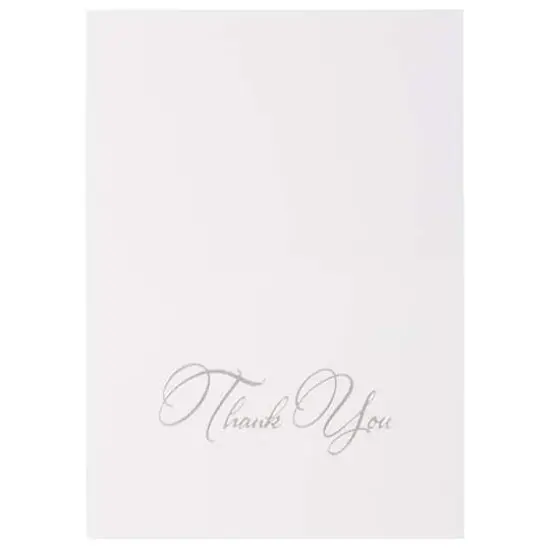 JAM Paper Thank You Card Set with Silver Script, 25ct. Anthracite {7}