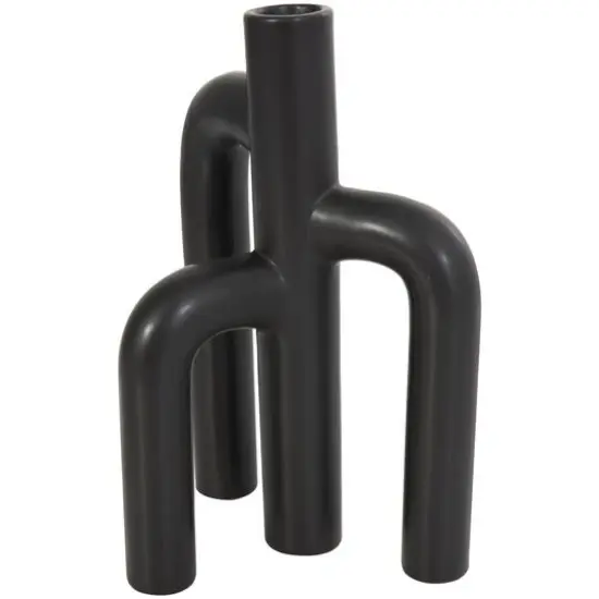CosmoLiving by Cosmopolitan 10" Black & White Ceramic Abstract 3-Arch Vase Set {5}