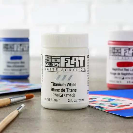 Golden&reg; 2oz. SoFlat Matte Acrylic Paint Titanium White {3}