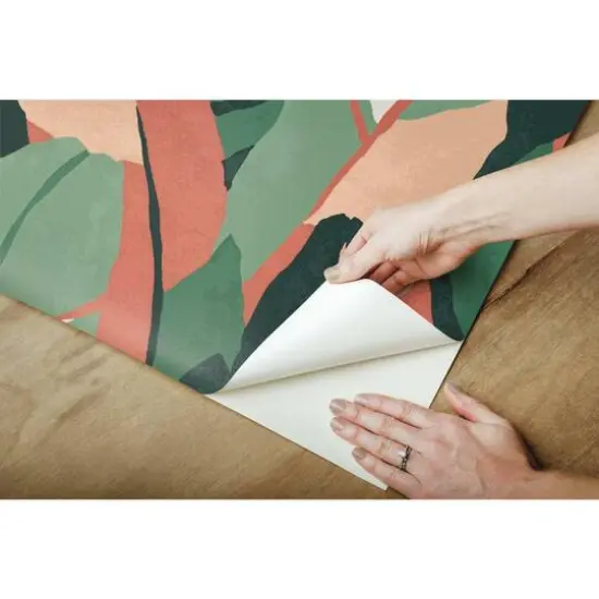 RoomMates Hearts of Palm Peel & Stick Wallpaper Green/Red {10}