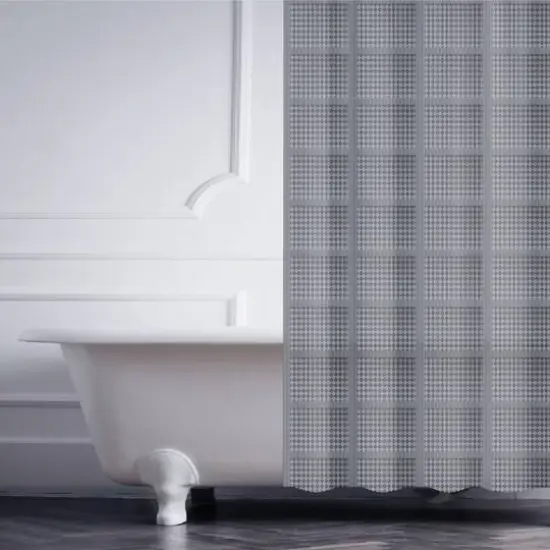 Elle D&eacute;cor Gray Jacquard Solid Weave Shower Curtain {6}