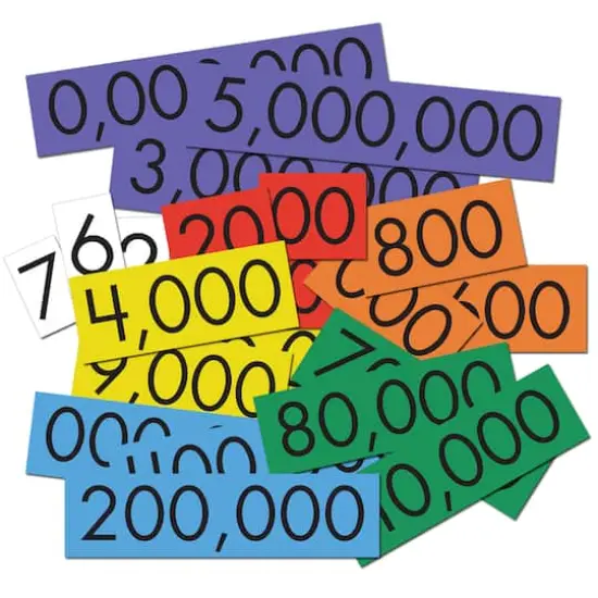 Sensational Math&trade; 7-Value Whole Numbers Place Value Cards Set, 70 Cards {1}