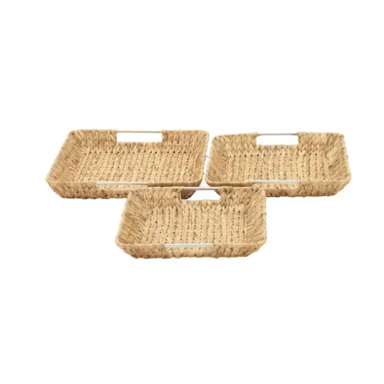 Tan Sea Grass Contemporary Tray Set {1}