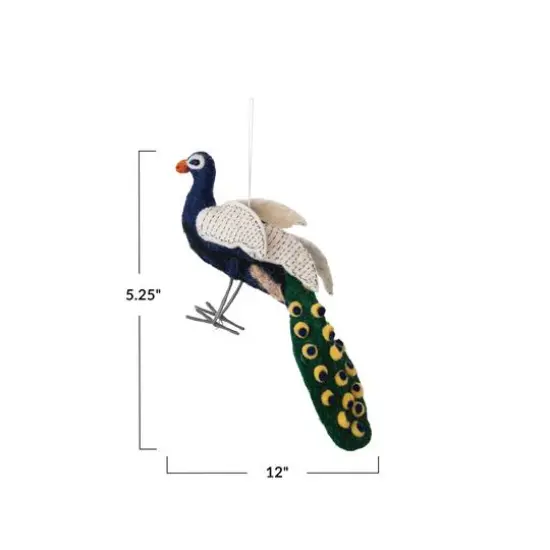 Hello Honey&reg; Multicolor 12" Peacock Wool Felt Ornament {5}