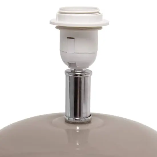 Lalia Home 15.25" Ovaloid Glass Table Lamp with White Shade Gray {7}