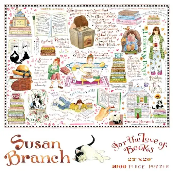 TF Publishing Books & Cats Susan Branch 1,000 Piece Jigsaw Puzzle {1}