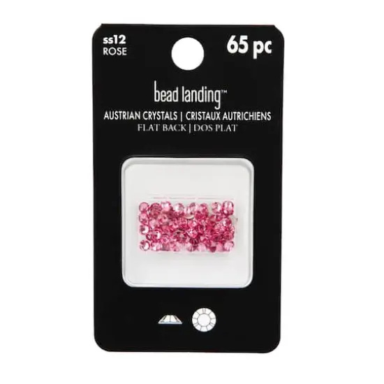 SS12 Round Flatback Austrian Crystals by Bead Landing&trade;, 65ct. Rose {5}