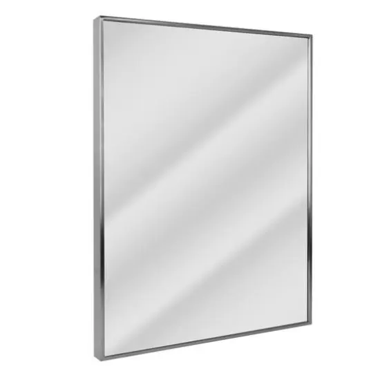 Head West Brushed Nickel Rectangular Framed Accent Vanity Mirror {1}