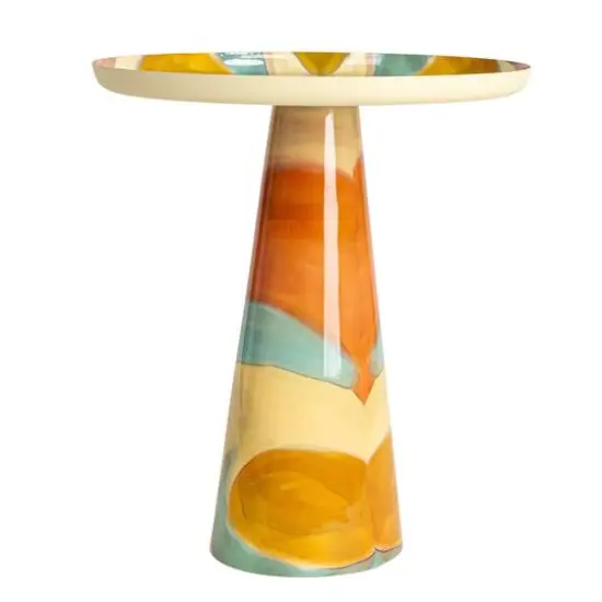 Hello Honey&reg; Multicolor Vibrant Mosaic Enameled Metal Table {12}