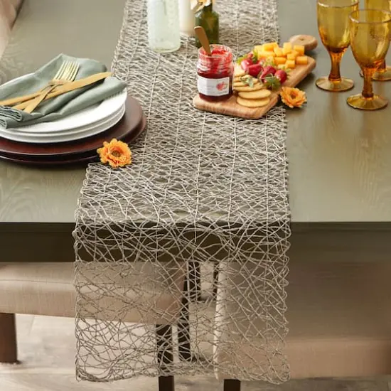 DII&reg; 72" Woven Paper Table Runner Gray {6}