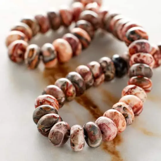 Leopard Jasper Rondelle Beads by Bead Landing&trade;, 6mm {3}